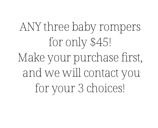 SET of 3 Baby Rompers