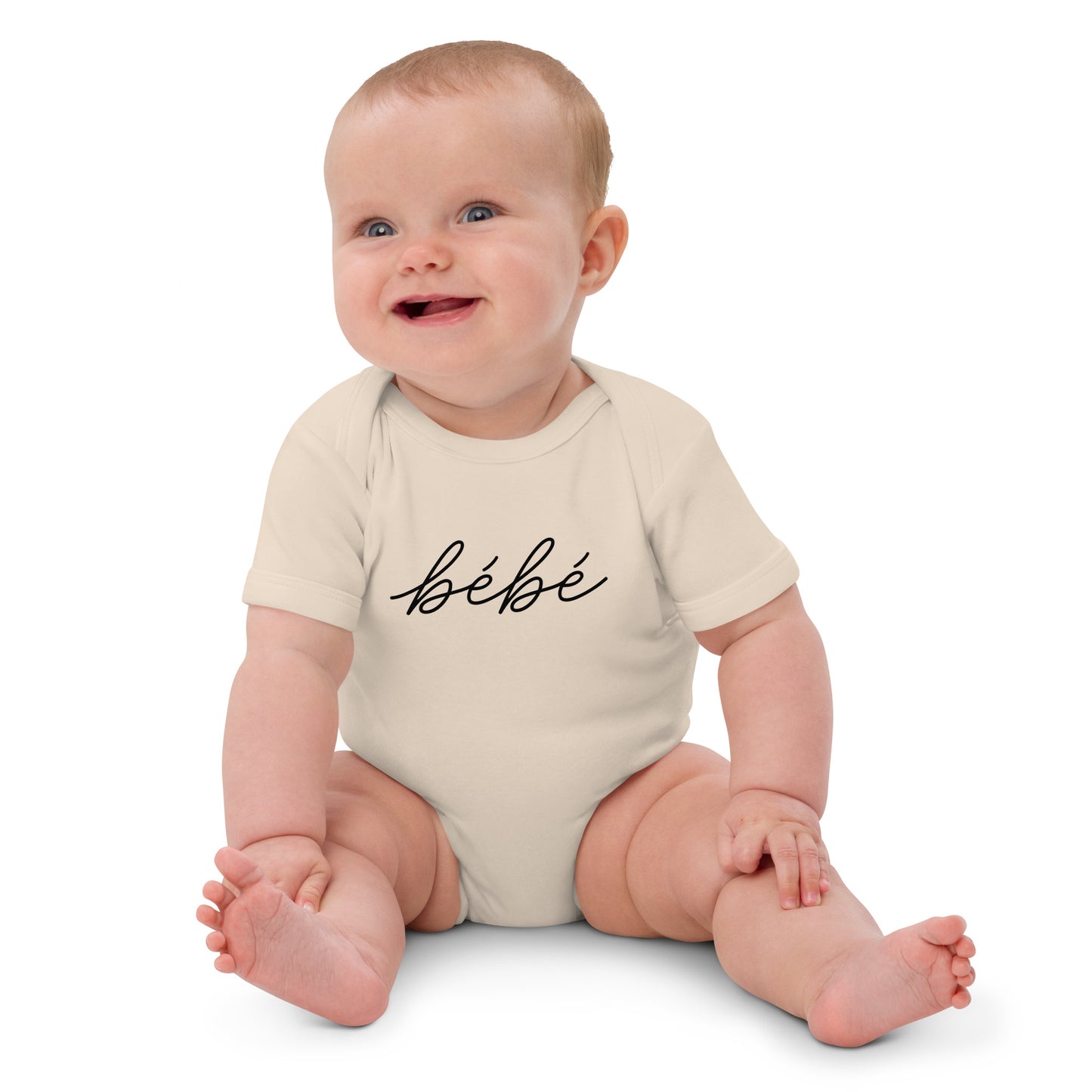 Beige Organic Cotton "Bébé" Onesie