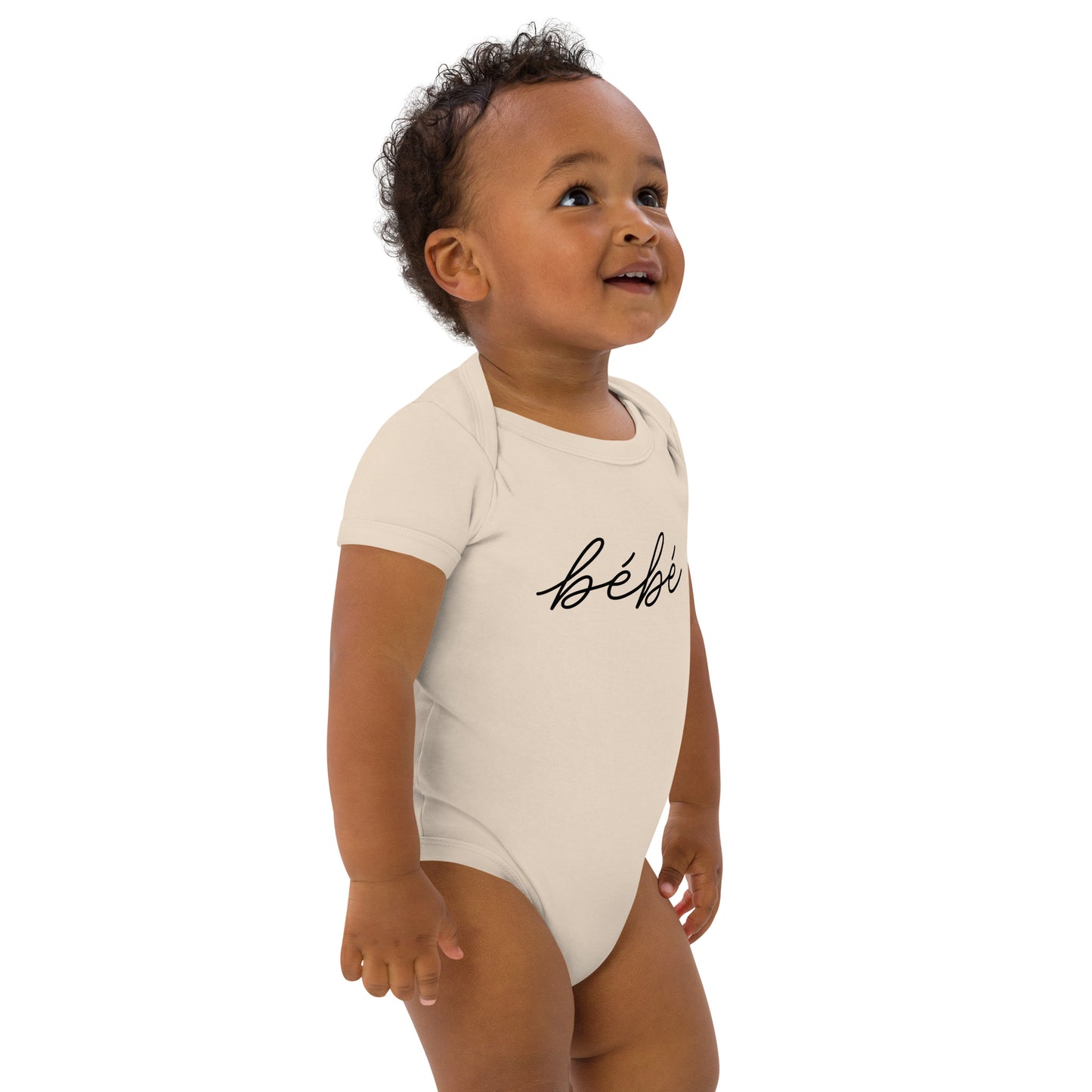 Beige Organic Cotton "Bébé" Onesie