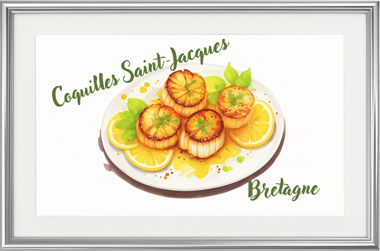 Scallops from Brittany, France: Premium Matte Paper Poster 30x40 cm / 12x16″