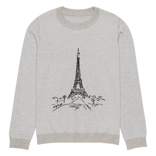 Eiffel Tower Knitted Crew Neck Sweater