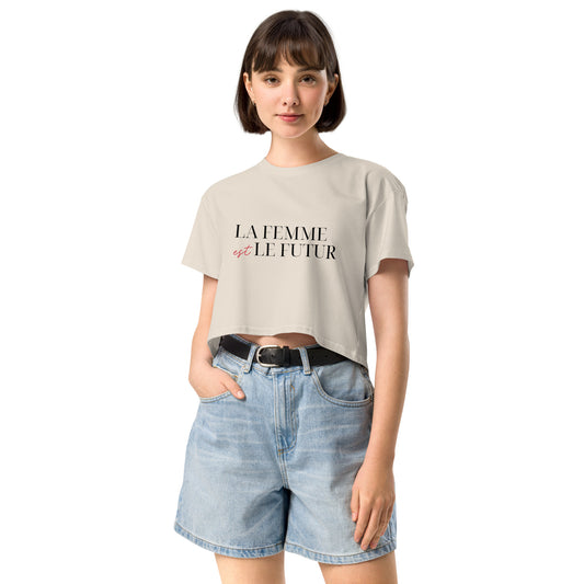 "La Femme" Ecru Women’s Crop Top