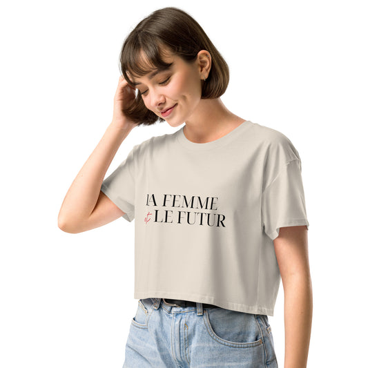 "La Femme" Ecru Women’s Crop Top